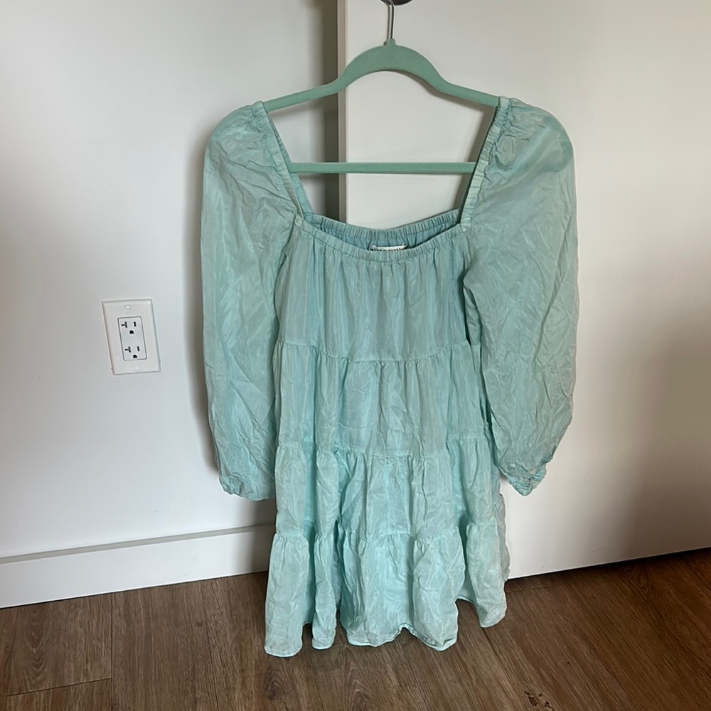 Alice + Olivia Light Blue Tiered Dress
